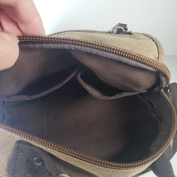 Verlenpaple Unisex Canvas Shoulder/Crossbody Bag Travel Sight See Multi-Pockets - Picture 7 of 14